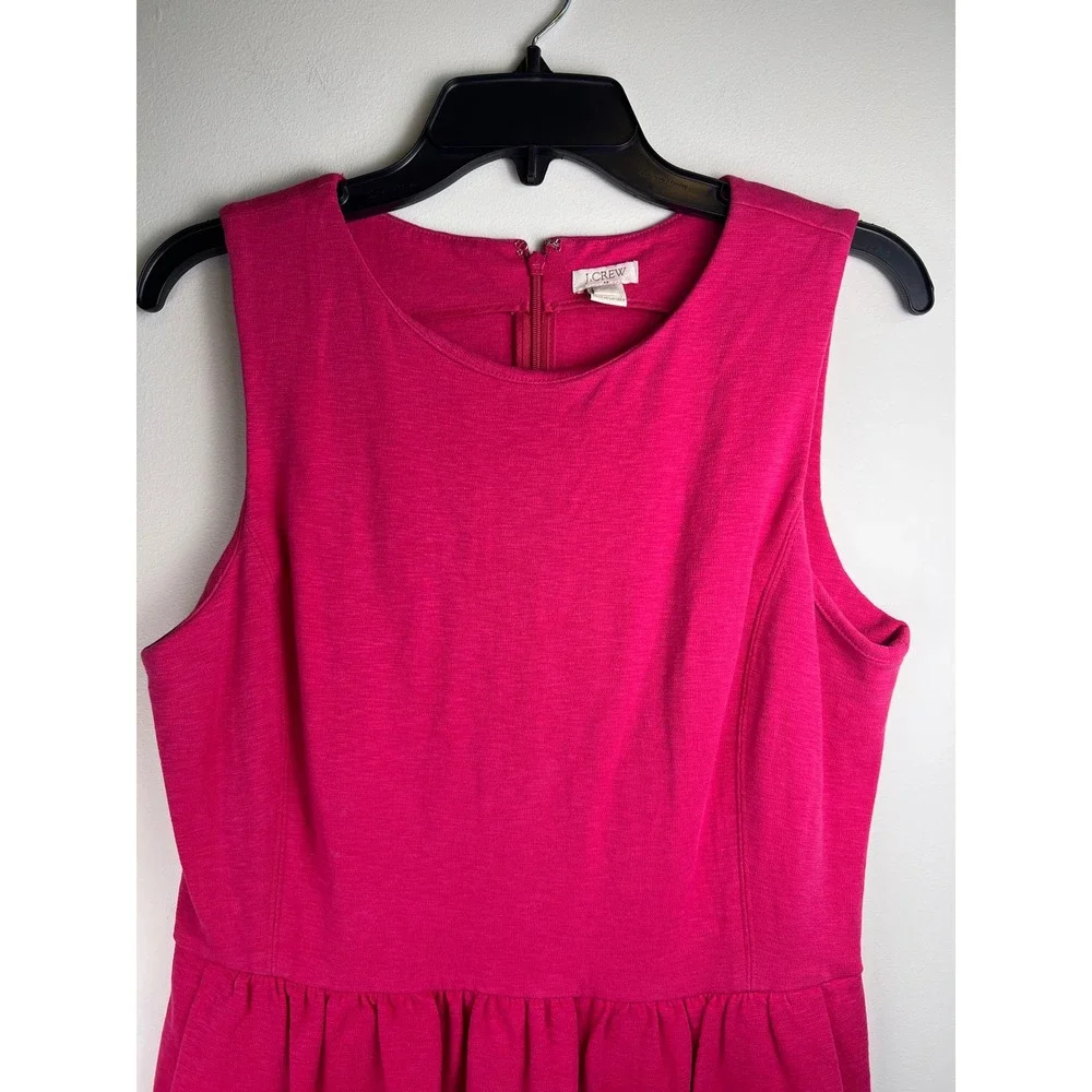 J Crew High Neck Sleeveless Pink‎ Fit n Flare Dress Women's Size M Classy Barbie